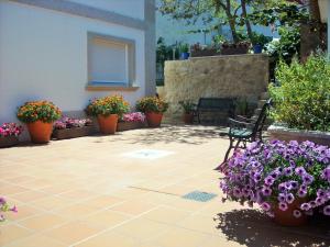 Vonkajšia záhrada v ubytovaní Hostal Santa Marta Playa