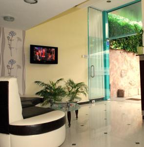 TV a/nebo společenská místnost v ubytování hotel Harmony