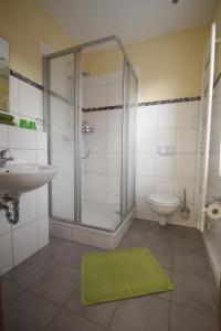 Koupelna v ubytování Gasthaus Forelle + 28 fotografií