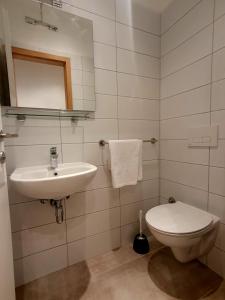a bathroom with a toilet and a sink at Apartment Mia in Biograd na Moru +8 photos