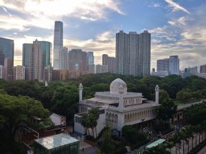 Nespecifikovaný výhled na destinaci Hongkong nebo výhled na město při pohledu z penzionu