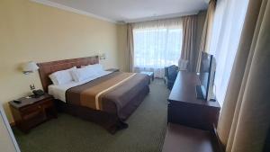 Ένα ή περισσότερα κρεβάτια σε δωμάτιο στο Hotel Diego de Almagro Temuco