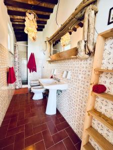 a bathroom with a sink and a toilet at La Collina sul Mare in Campo nell'Elba