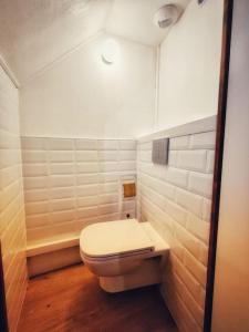 baño con aseo blanco en una habitación en Charming House:Comfort, Queen size bed, Work Area, en Saint-Dizier
