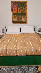 uma cama num quarto com um quadro na parede em Rooms in Chiassetto em Pisa