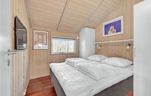 ein Schlafzimmer mit einem großen Bett in einem Haus in der Unterkunft Nice Home In Sklskr With House Sea View in Skælskør