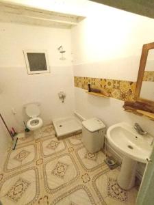 a bathroom with a toilet and a sink at Bougainvillea studio in Dahab