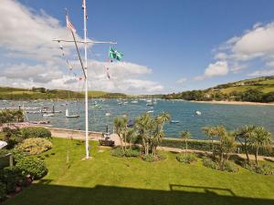 a view of a body of water with boats at Salcombe 16 in Salcombe