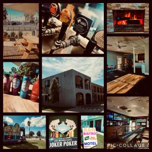 a collage of pictures of different types of buildings at Lake Mulwala Hotel in Mulwala
