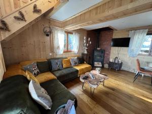 Televízia a/alebo spoločenská miestnosť v ubytovaní Joli chalet au calme avec poêle à bois, 4 chambres et cuisine équipée - FR-1-593-84