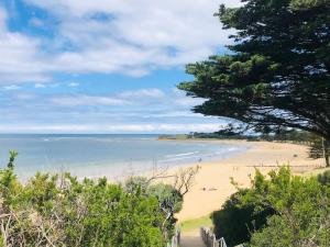 a view of a beach with people on it at Heart of Torquay - Whitewater Apartment - Torquay in Torquay
