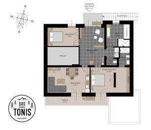 The floor plan of DAS TONIS - IHR Bett im Herzen des Salzkammergutes