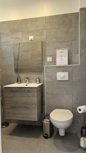 ein Bad mit einem WC und einem Waschbecken in der Unterkunft N°1 - Maison T2 in Ajaccio