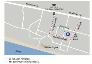 a map showing the approximate location of miramar kiwi restaurant bar and nightclub at Hotel zur Römerbrücke in Neuwied +9 photos