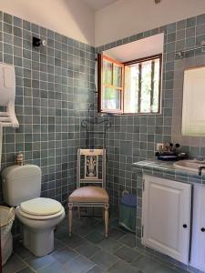 bagno con servizi igienici e lavandino di Magnifique villa en pierre au calme absolu a Fayence