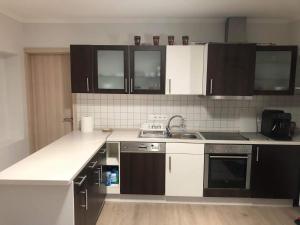 A kitchen or kitchenette at Csillag Virág Vendégház
