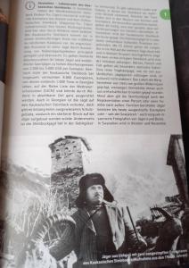 a page of a book with a picture of a man at Ushguli Hotel Riho in Ushguli