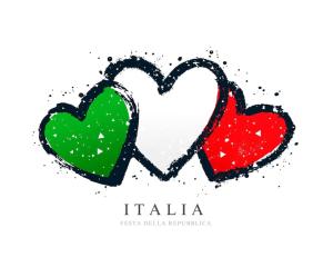 dos corazones con la bandera de Italia en GROUP STAY VILLA - 40 Guests - PRIVATE POOL - TENNISCOURT - PRIVATE COOK - CONVERANCE ROOM villaitaly eu, en Cairo Montenotte