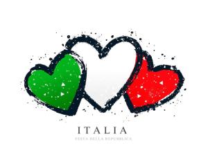 deux cœurs avec le drapeau italien dans l'établissement GROUP STAY VILLA - 40 Guests - PRIVATE POOL - TENNISCOURT - PRIVATE COOK - CONVERANCE ROOM villaitaly eu, à Cairo Montenotte