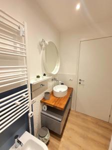リモーネ・スル・ガルダにあるNelson Apartmentのバスルーム(洗面台、鏡付)
