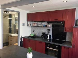 Kuchyňa alebo kuchynka v ubytovaní Appartement Duplex Cosy au calme à 50m de la plage