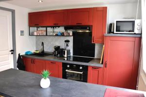 Kuchyňa alebo kuchynka v ubytovaní Appartement Duplex Cosy au calme à 50m de la plage