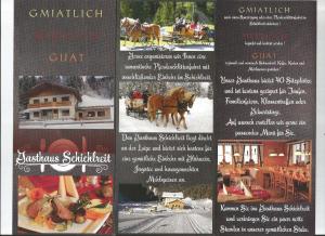 Certifikát, hodnocení, plakát nebo jiný dokument vystavený v ubytování Ferienhaus Schwarzenbacher