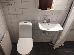 uma casa de banho com um WC e um lavatório em Holiday Club Åre Tegefjäll em Åre