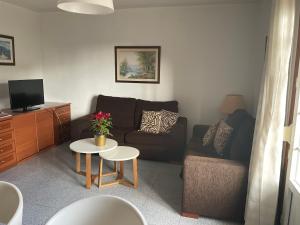 Televízia a/alebo spoločenská miestnosť v ubytovaní Apartamento Telefónica Trece