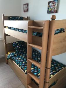 Poschodová posteľ alebo postele v izbe v ubytovaní Le ptit Pont de Pany