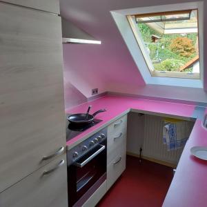 Kuchyň nebo kuchyňský kout v ubytování Wohnung mit Weitblick