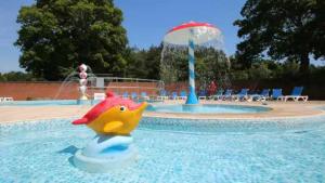 una piscina con un pato de goma en el agua en Oakdene Forest Park Violet 1, en Saint Leonards