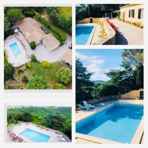 Bazén v ubytovaní Mas piscine au milieu des vignes avec vue magique alebo v jeho blízkosti