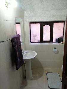 a bathroom with a sink and a window at DEPARTAMENTO FAMILIAR Casa Iglesias in Sucre
