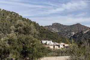 a group of houses in front of a mountain at Ca'n Beneït in Binibona