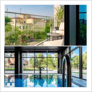 a collage of two pictures of a house at AURUM PREMIUM SPA UNIA RESIDENCE in Lublin