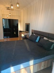 um quarto com uma cama grande e uma secretária em 2-Bedroom apartment in Bati Sehir - Istanbul em Istambul
