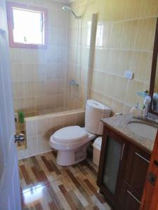 bagno con servizi igienici e lavandino di Casa de campo Santa Cruz a Palmilla
