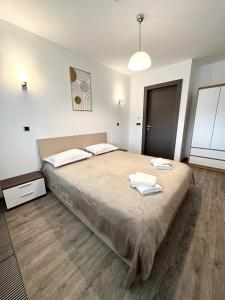 a bedroom with a large bed in a room at Forest View Silver M B34 Poiana Brasov in Poiana Brasov