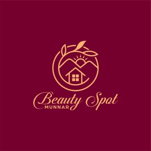 ein Logo für ein Beauty Spa mit einem Haus im Zentrum in der Unterkunft BEAUTY SPOT MUNNAR in Munnar