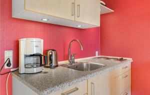 Kuchyň nebo kuchyňský kout v ubytování Pet Friendly Apartment In Allinge