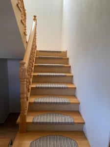 a set of stairs with a stair case at Apartman Tratica Ugljan in Ugljan