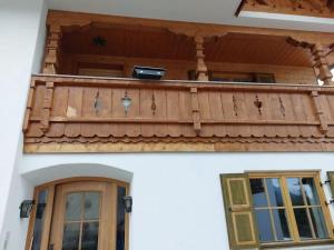 Balkón nebo terasa v ubytování Ferienlodge Karwendelblick