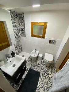 a bathroom with a sink and a toilet at Casa Gallina in Volterra