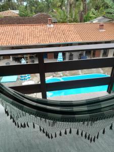Výhled na bazén z ubytování Cabana Carambu nebo okolí