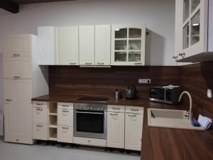 Kuchyňa alebo kuchynka v ubytovaní Apartmány Svatá