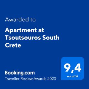 uno screenshot della nomina a sud di Apartment at Tsoutsouros South Crete a Tsoutsouros