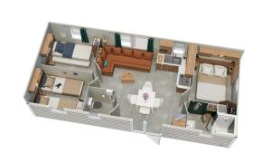 a rendering of a floor plan of a room at Mobil home 6 à 8 personnes Sans Fun Pass in Canet-en-Roussillon
