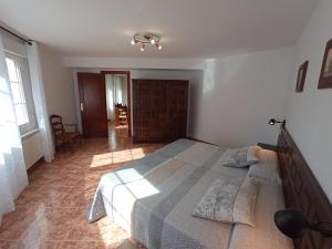 een slaapkamer met een groot bed in een kamer bij EL RINCON DE LUISA Y SANTOS in Ezcaray
