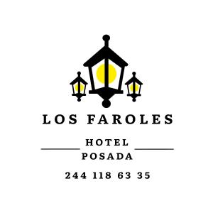 a logo for a hotel with a lamp at Hotel Posada Los Faroles Atlixco in Atlixco